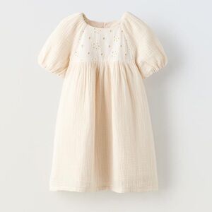 NWT Zara cotton contrasting muslin dress 2Y (18-24M)